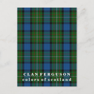 Colours of Scotland Clan Ferguson Tartan Postcard
