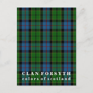 Colours of Scotland Clan Forsyth Tartan Postcard
