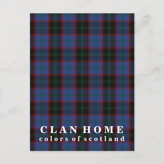 Colours of Scotland Clan Home Tartan Postcard (Front)