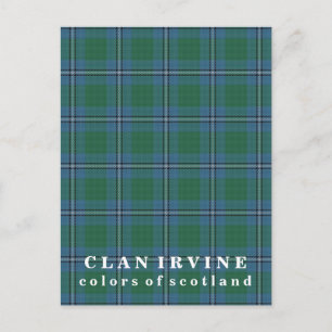 Colours of Scotland Clan Irvine Tartan Postcard