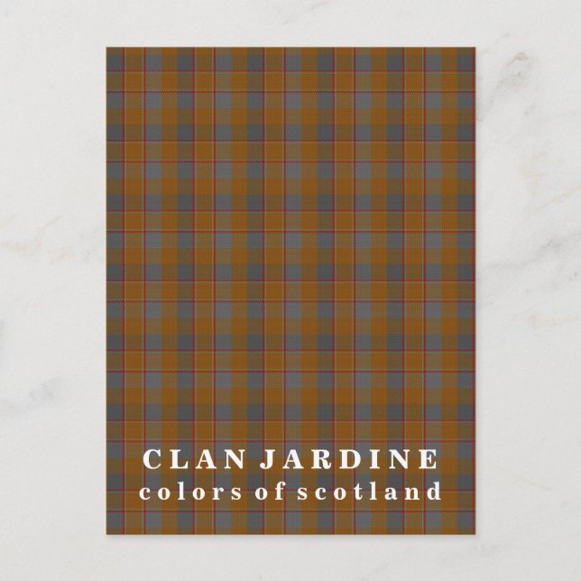 Colours of Scotland Clan Jardine Tartan Postcard (Front)