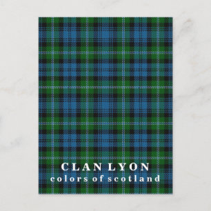 Colours of Scotland Clan Lyon Tartan Postcard