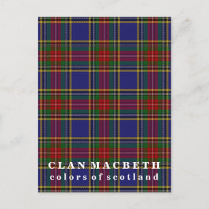 Colours of Scotland Clan MacBeth Tartan Postcard