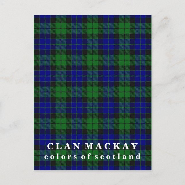 Colours of Scotland Clan MacKay Tartan Postcard (Front)