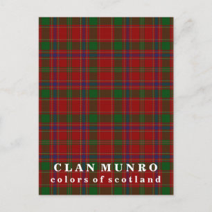 Colours of Scotland Clan Munro Tartan Postcard