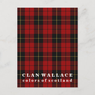 Colours of Scotland Clan Wallace Tartan Postcard