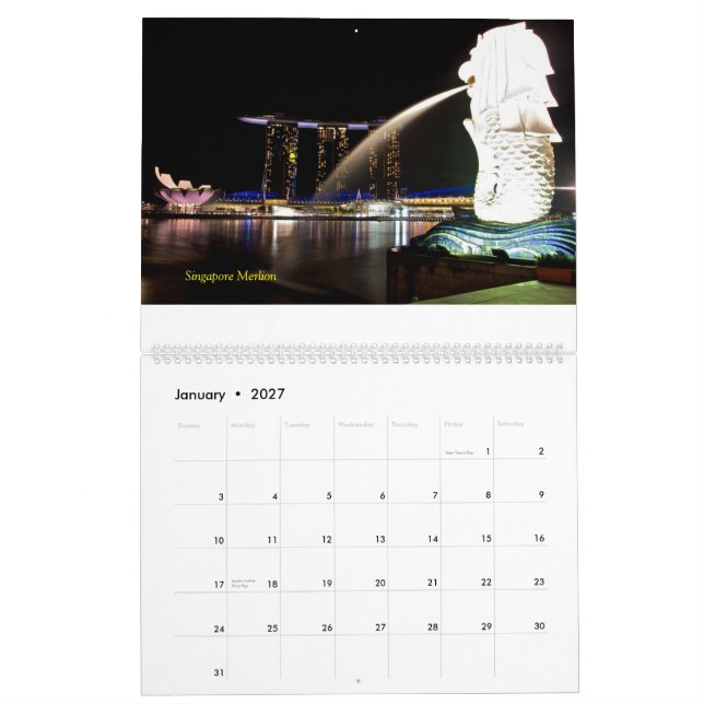 Colours of Singapore by Night Calendar (Jan 2027)