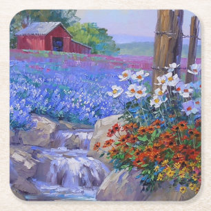 Colours of Summer Fine Art Square Paper Coaster