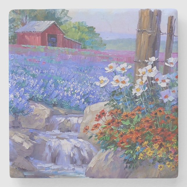 Colours of Summer Fine Art Stone Coaster (Front)