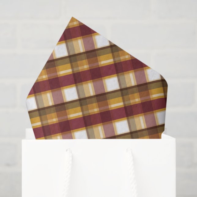 Colours Of The Autumn Plaid Pattern Tissue Paper (Gift Bag)
