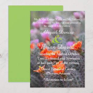 Colours of the desert green background invitation