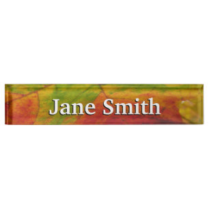 Colours of the Maple Leaf Autumn Nature Photograph Nameplate