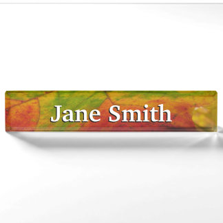 Colours of the Maple Leaf Autumn Nature Photograph Nameplate