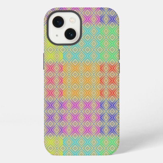 Colours Of The Rainbow Alternative Diamond Pattern iPhone Case (Back)