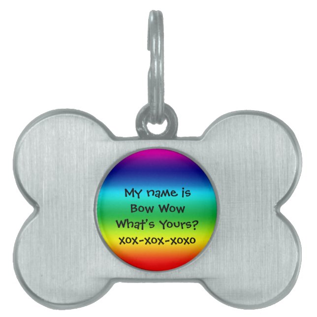 Colours of the Rainbow: Bow Wow Pet Tag (Front)