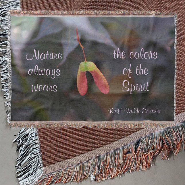 Colours of the Spirit Emerson Quote Photographic Throw Blanket (Creator Uploaded)