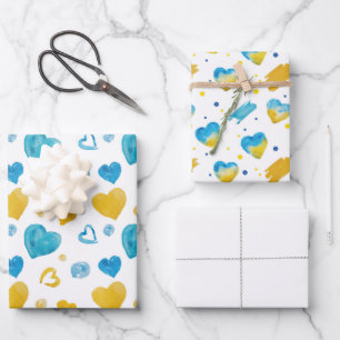 Colours of Ukraine Blue Yellow White Wrapping Paper Sheet