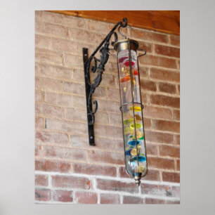 Colours On A Brick Wall Poster