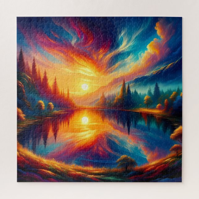 Colours on the Lake Jigsaw Puzzle (Vertical)