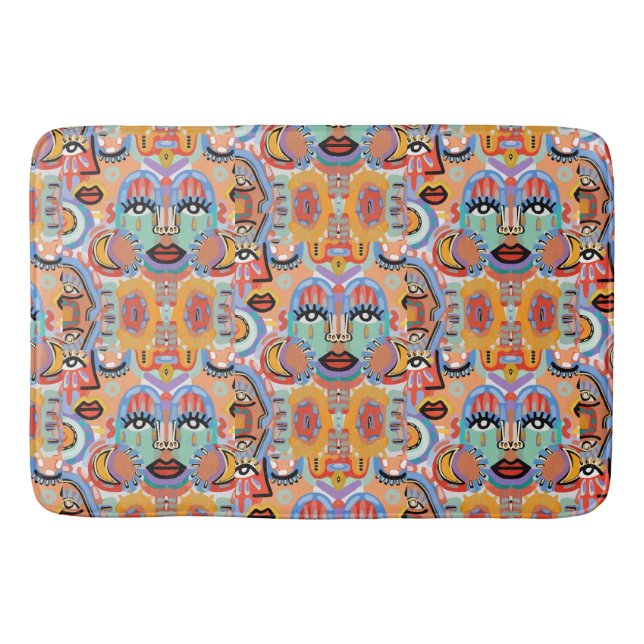 Colours, Patterns, and Overlapping Faces Bath Mat (Front)