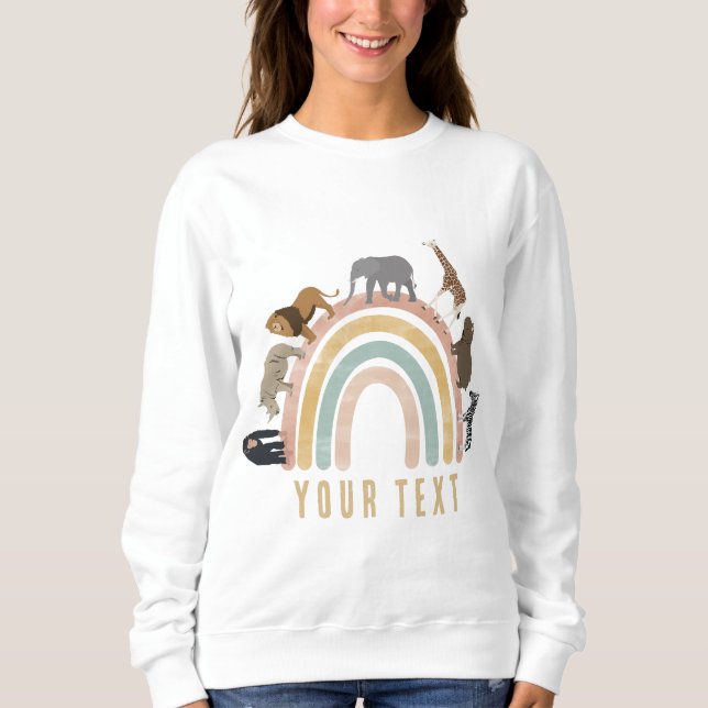 Colours Rainbow Jungle Animals  Sweatshirt (Front)