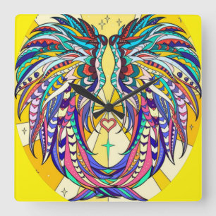 Colours Square Wall Clock