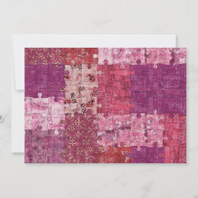 Colours Texture Puzzle Invitation (Front)