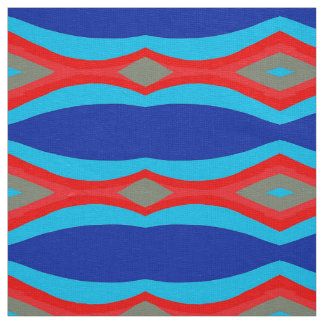 colours waves  blue red grey fabric