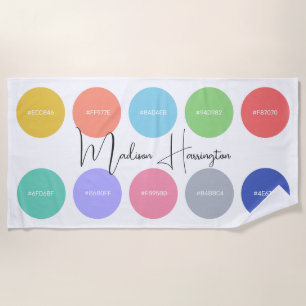 Colours with Hex Codes Custom Name Designer Beach Towel