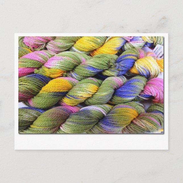 ColourSpun: Natural, Hand-Dyed Yarn Postcard (Front)