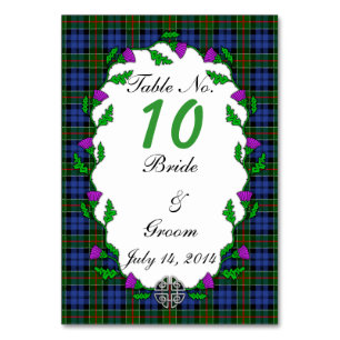 Colquhoun Celtic Wedding Table Number