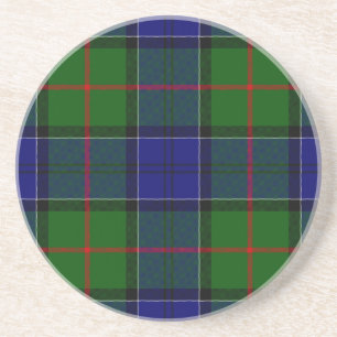 Colquhoun tartan blue green plaid coaster