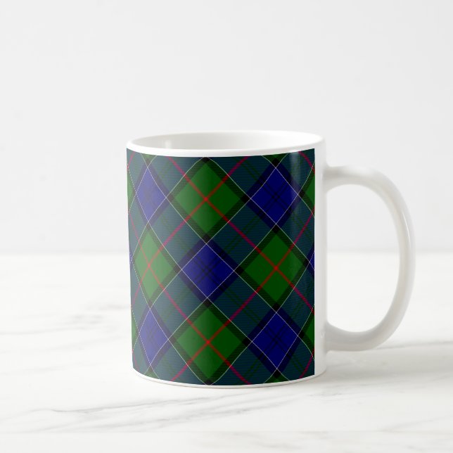 Colquhoun tartan blue green plaid coffee mug (Right)