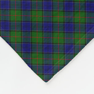 Colquhoun tartan blue green plaid fleece blanket