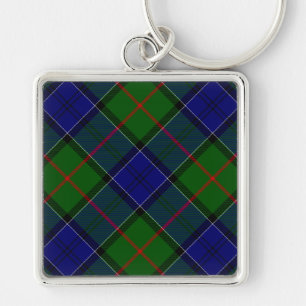 Colquhoun tartan blue green plaid key ring