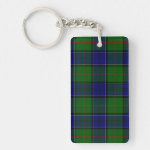 Colquhoun tartan blue green plaid key ring