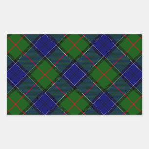 Colquhoun tartan blue green plaid rectangular sticker