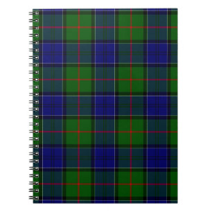 Colquhoun tartan blue green plaid spiral notebook