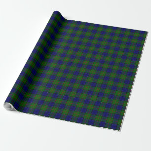 Colquhoun tartan blue green plaid wrapping paper