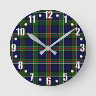 Colquhoun Tartan  Round Clock