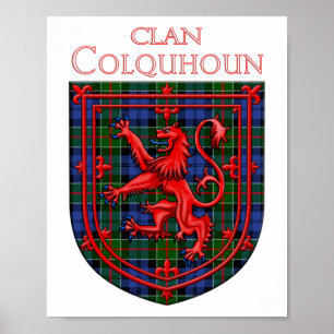 Colquhoun Tartan Scottish Plaid Lion Rampant Poster
