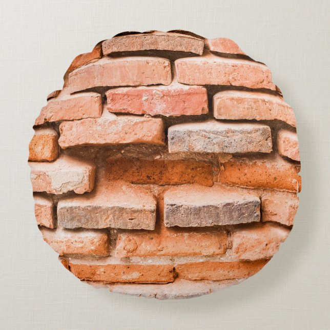 Colse up old brick wall background and texture. ag round cushion (Front)