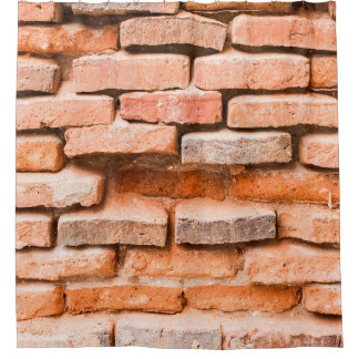 Colse up old brick wall background and texture. ag shower curtain