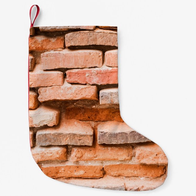 Colse up old brick wall background and texture. ag small christmas stocking (Front)