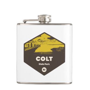 Colt State Park Rhode Island Hip Flask