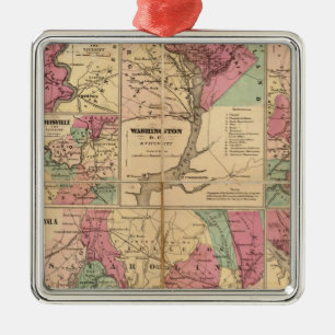 Colton's Plans of US Harbours Metal Tree Decoration
