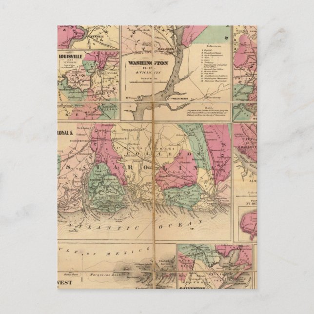 Colton's Plans of US Harbours Postcard (Front)