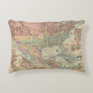 Colton's Railroad And Military Map Decorative Cushion