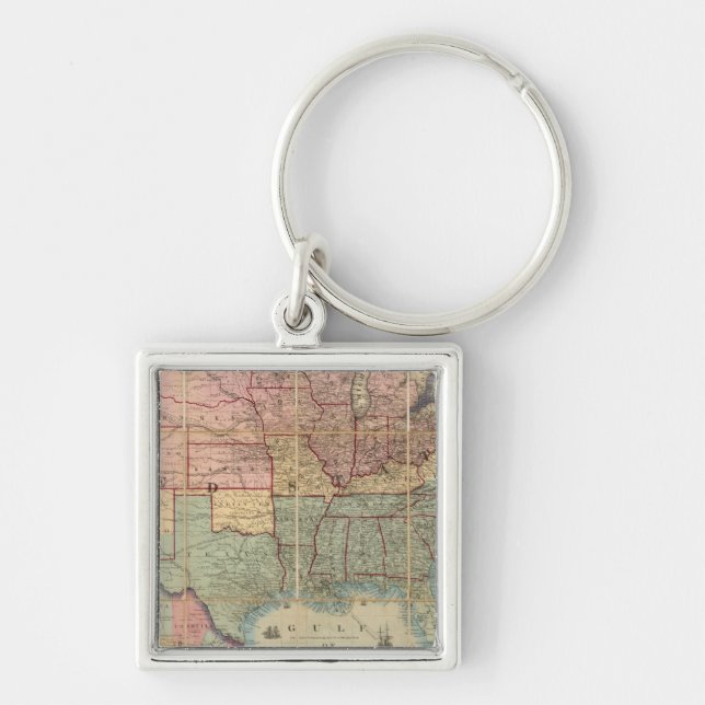 Colton's Railroad And Military Map Key Ring (Front)