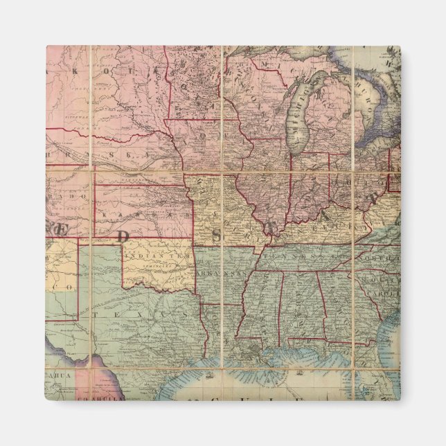 Colton's Railroad And Military Map Magnet (Front)
